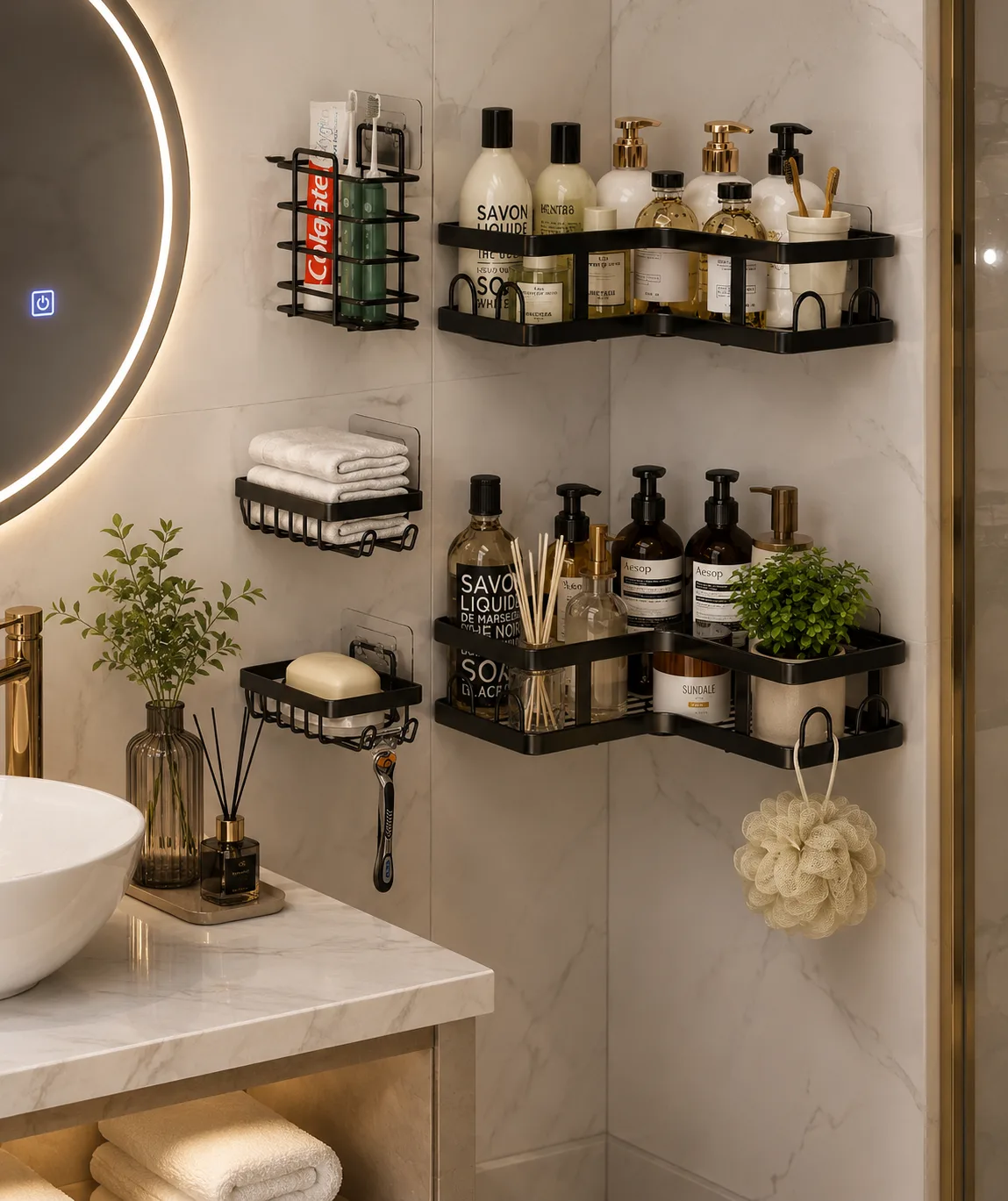 Bathroom caddy 5in1