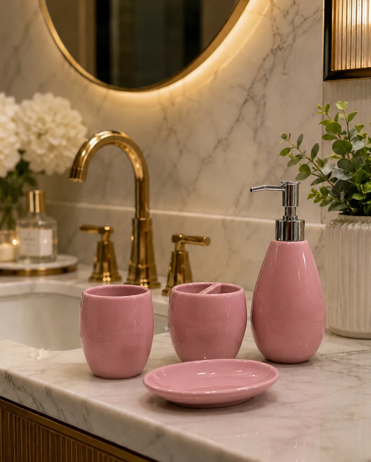 Luxury Ceramic soap dispenser set 