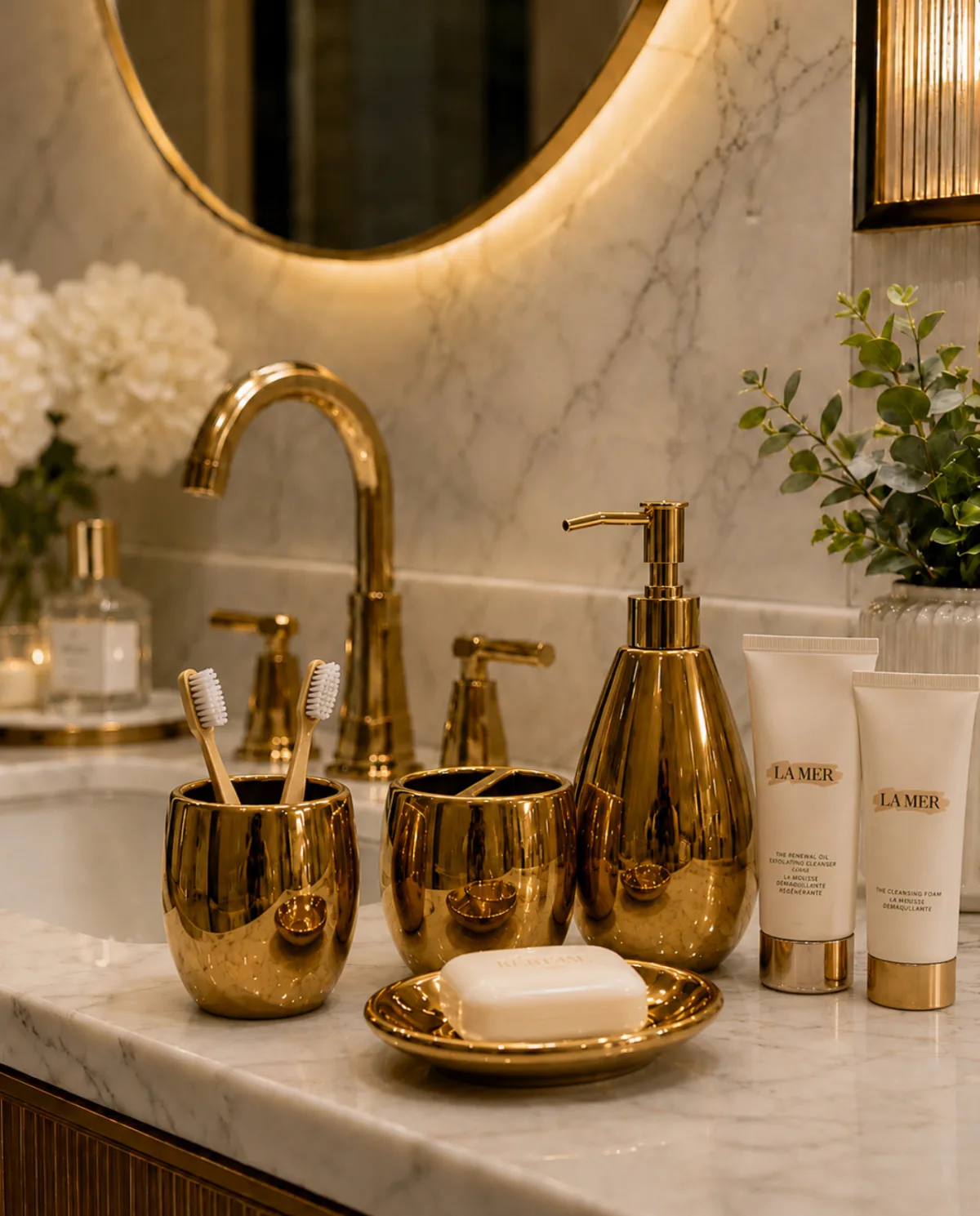 Luxury Ceramic soap dispenser set 