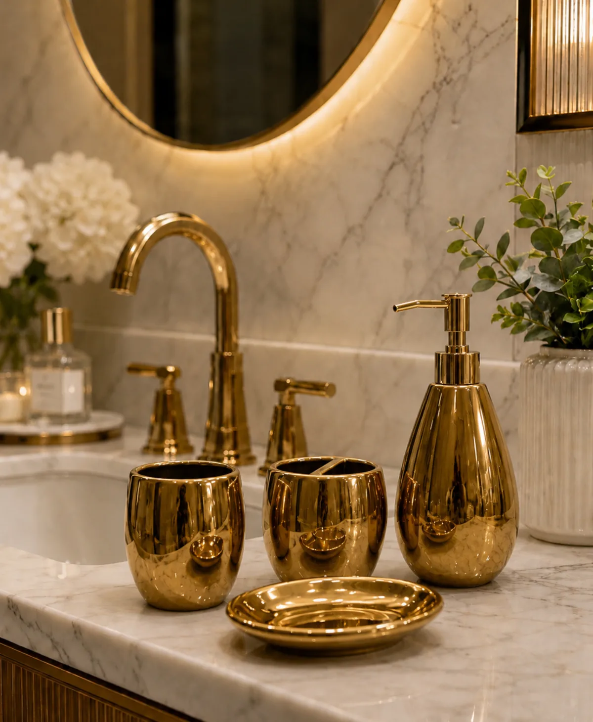 Luxury Ceramic soap dispenser set 
