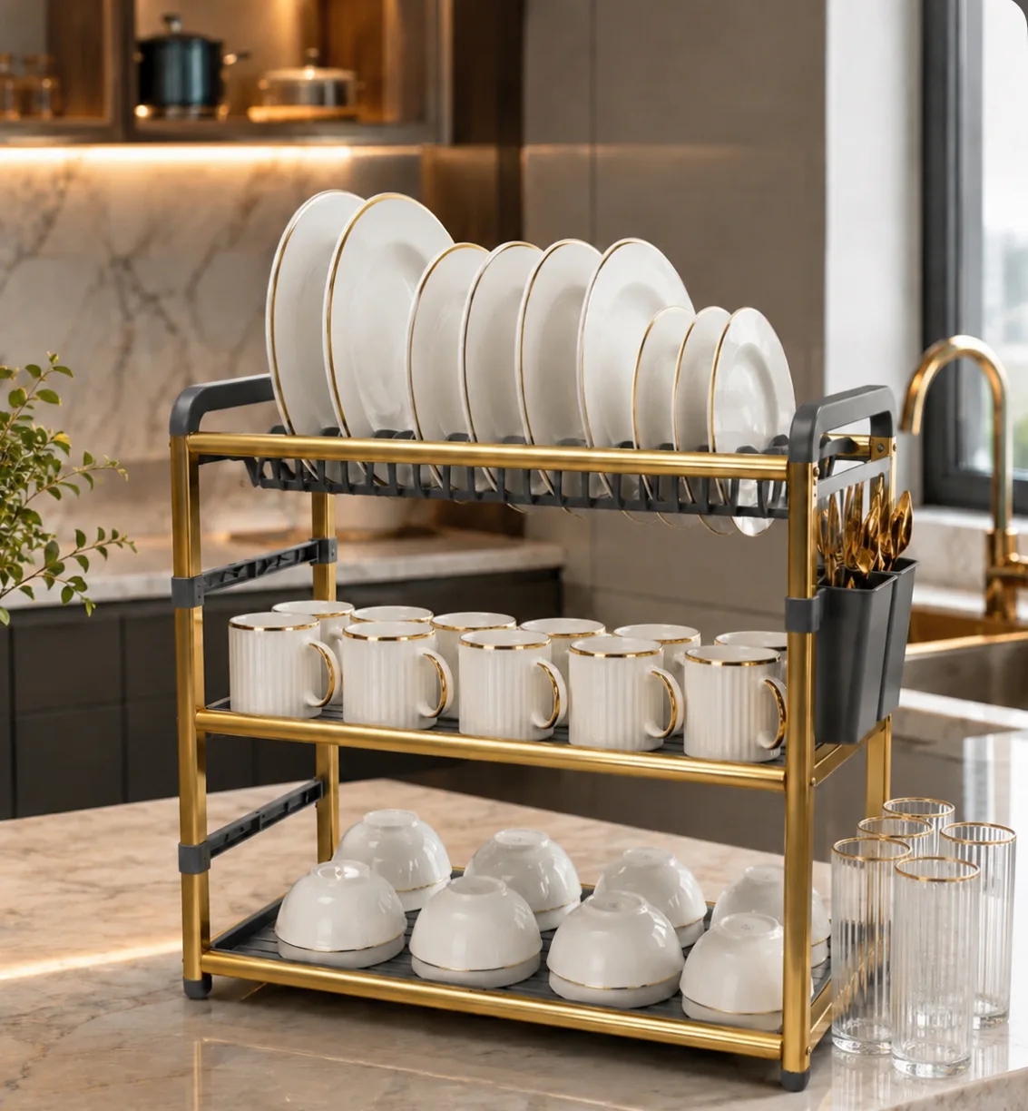 3 tier luxury dish rack