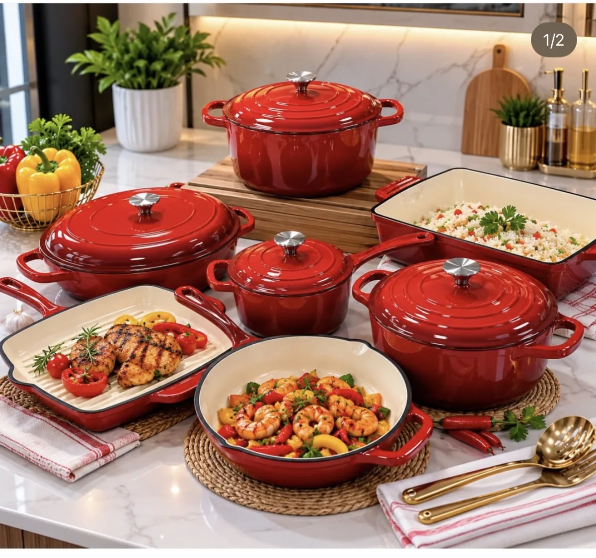 Enamel Cast Iron cookware set