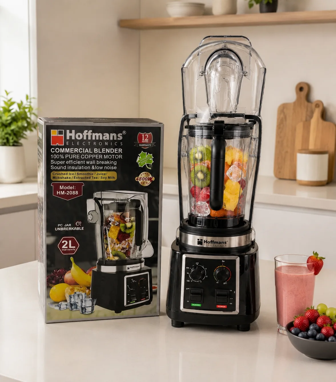 Hoffmans manual sound insulation commercial blender 2L