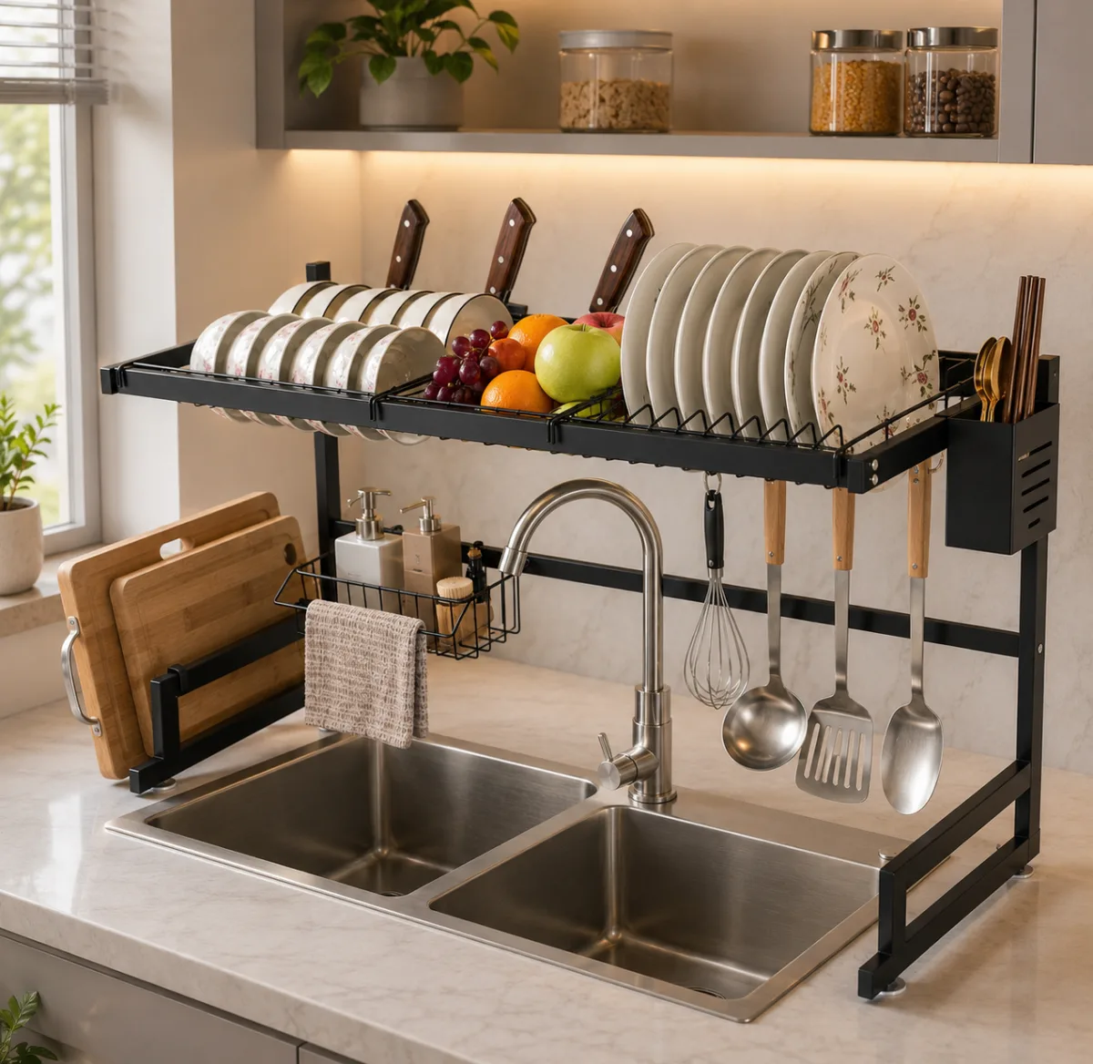 Oversink dish rack