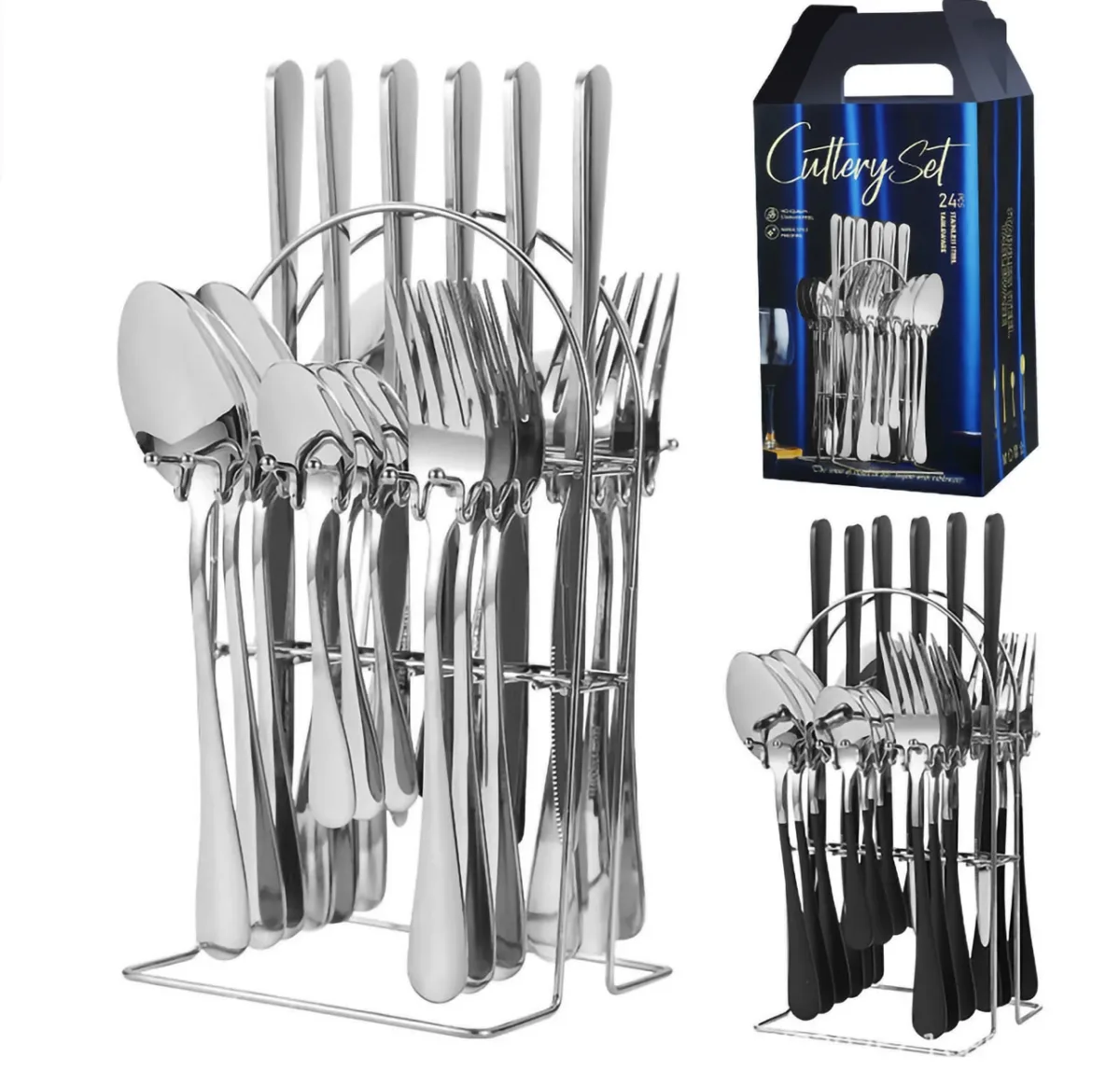 Silver stainless Cutlery 24set