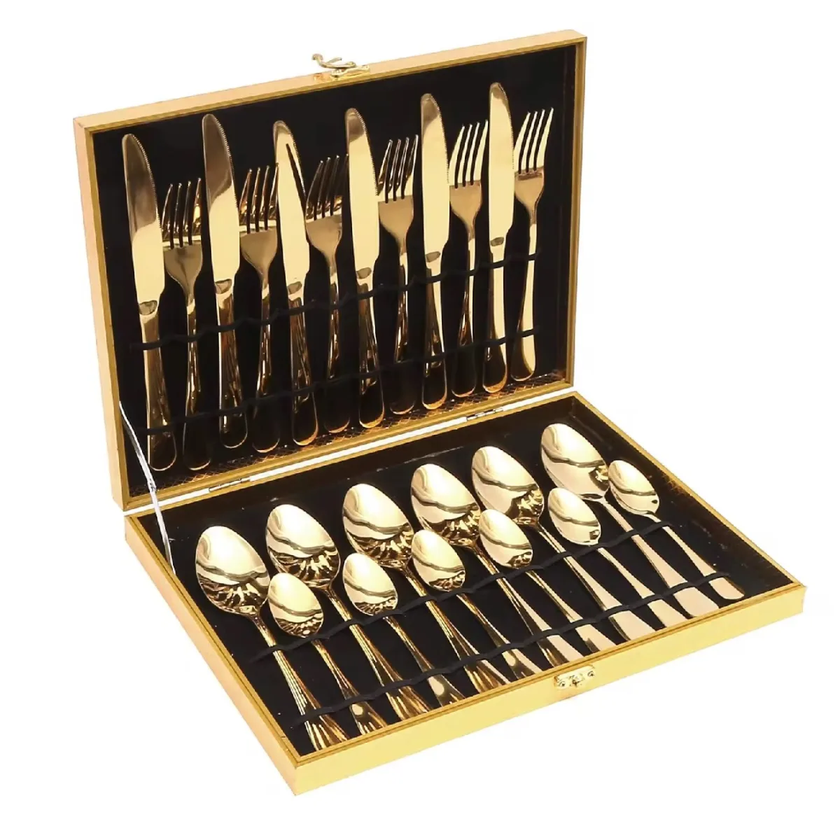 Gold stainless steel cutlery 24set