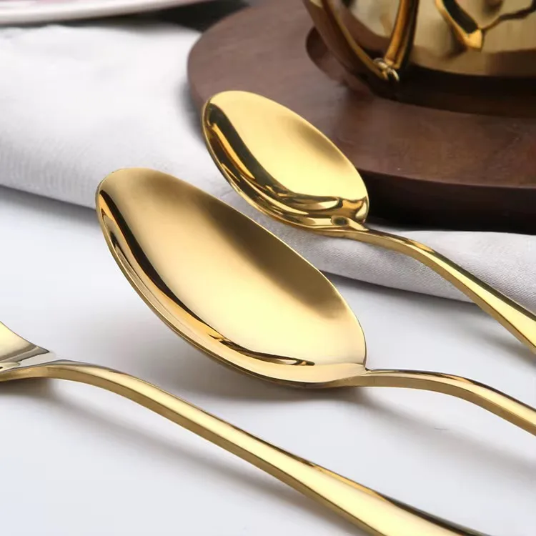 Gold stainless steel cutlery 24set