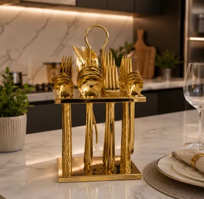 Luxury gold stainless cutlery 24set