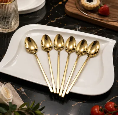 6pcs gold stainless spoon 