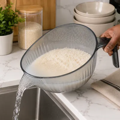 Acrylic rice washing strainer