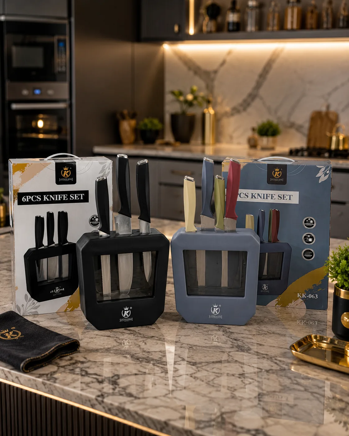 6piece knife block set 