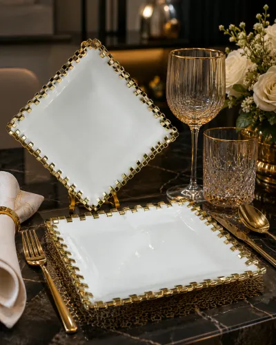 Luxury ceramic dinner plates 2pcs 
