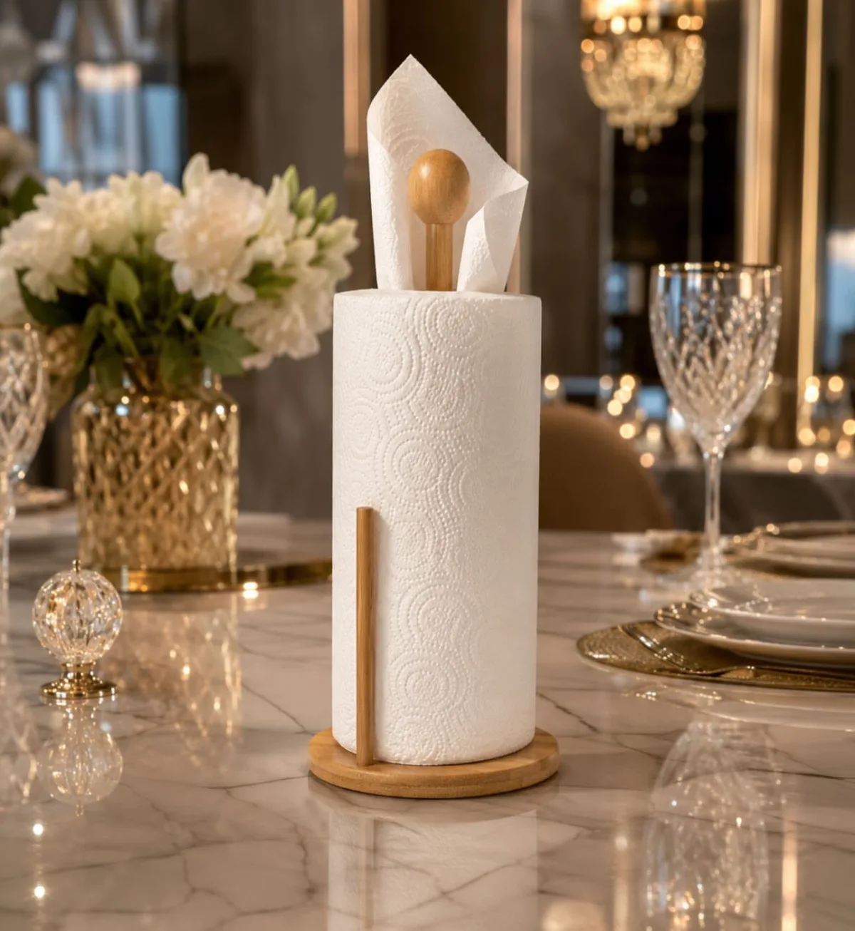 Bamboo tissue holder 