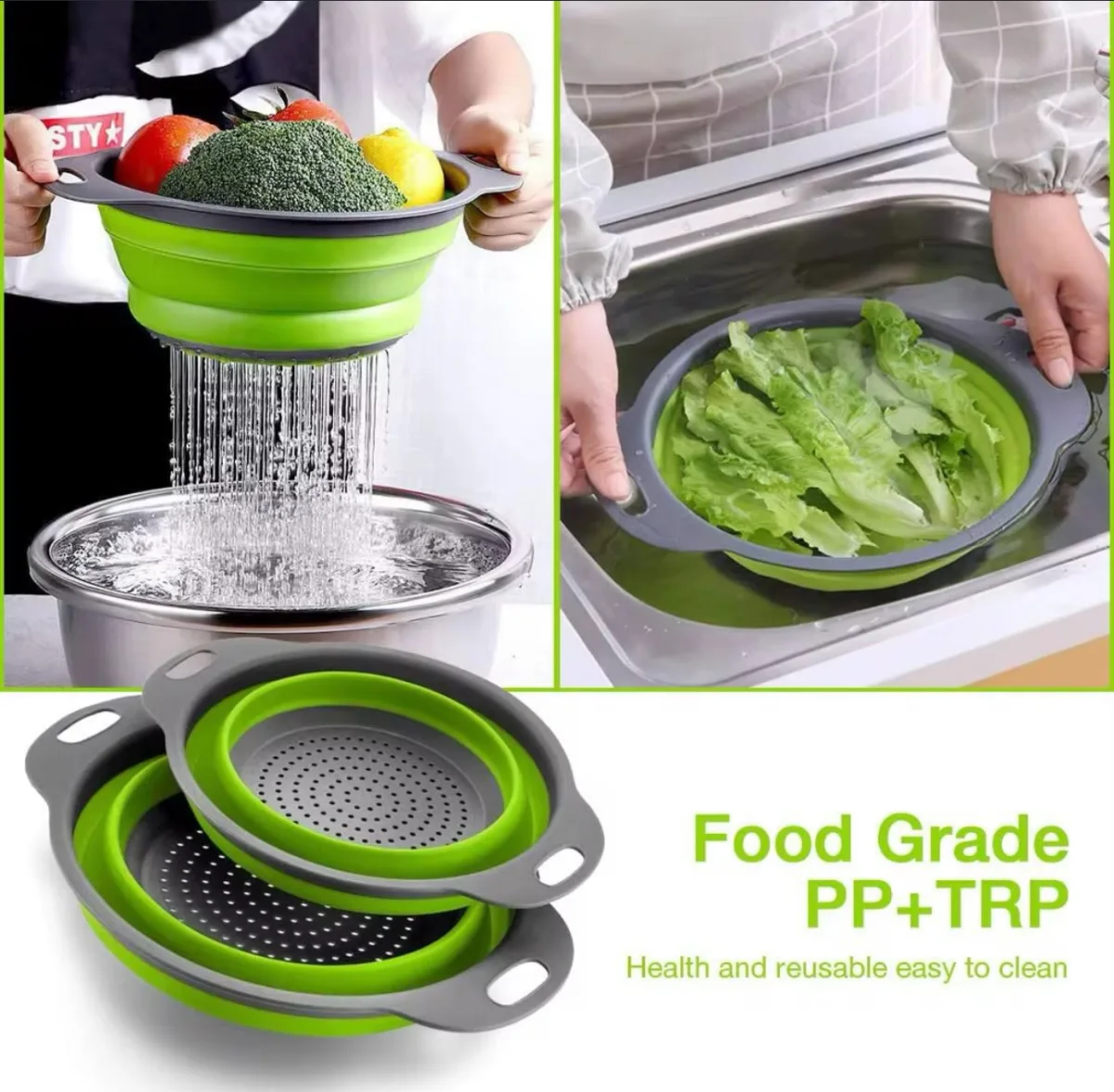 Collapsible silicone strainer 