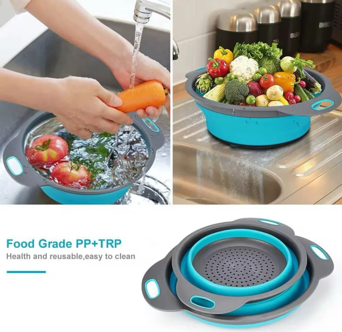 Collapsible silicone strainer 