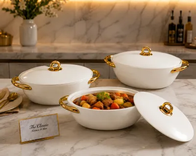 Luxury forever gold insulated food warmer 3set