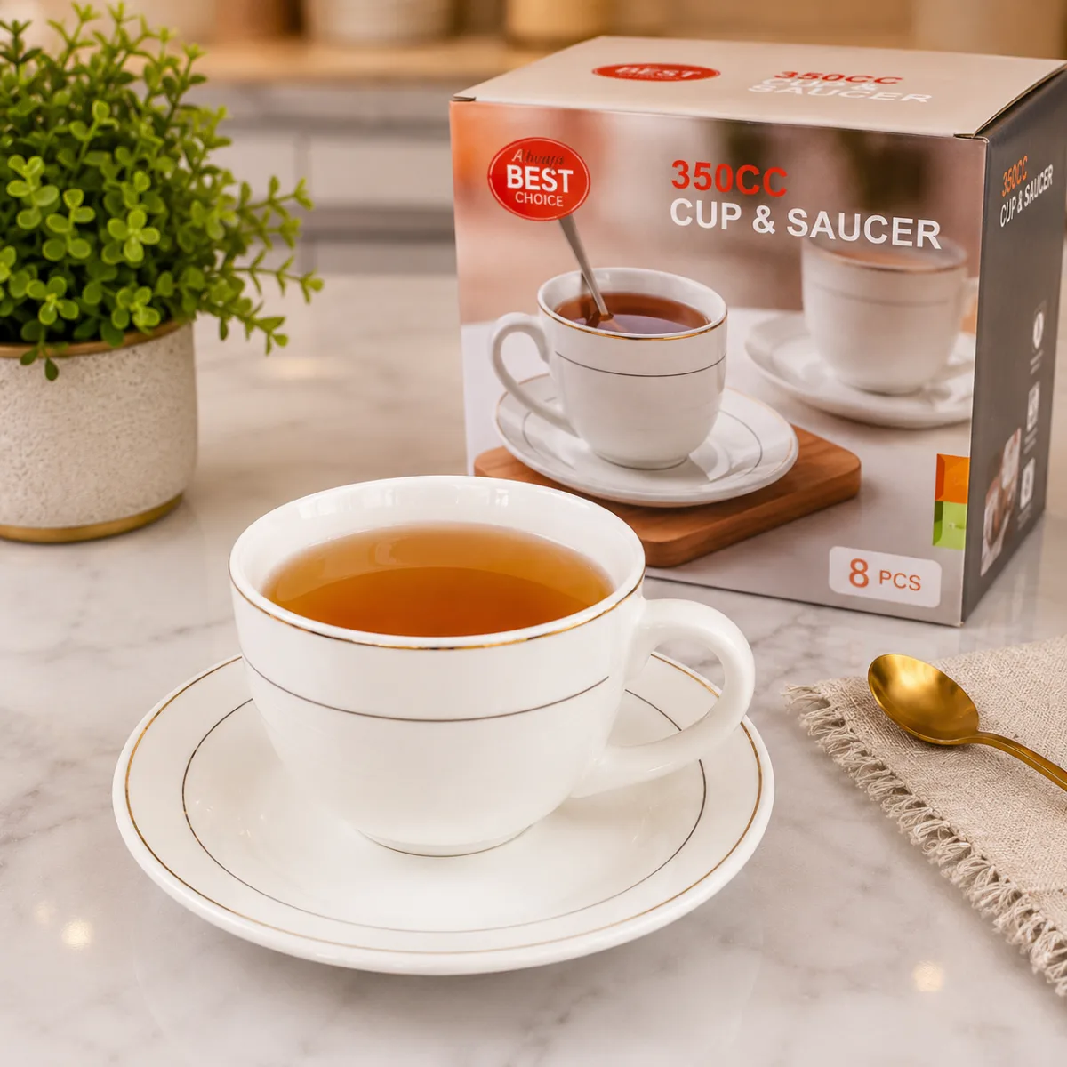 Tea cup & saucer 8pcs