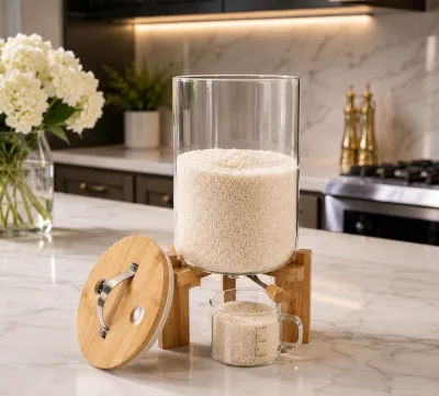 Glass rice dispenser 8kg