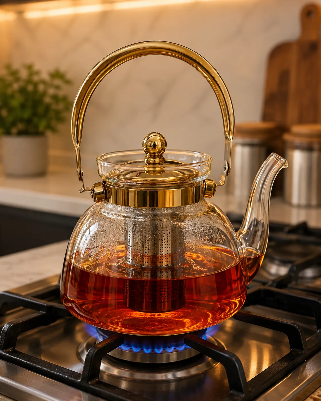 Borosilicate glass kettle