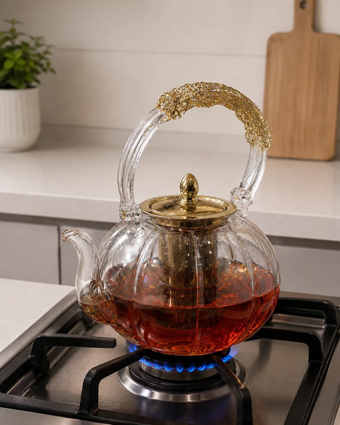 Borosilicate glass kettle 