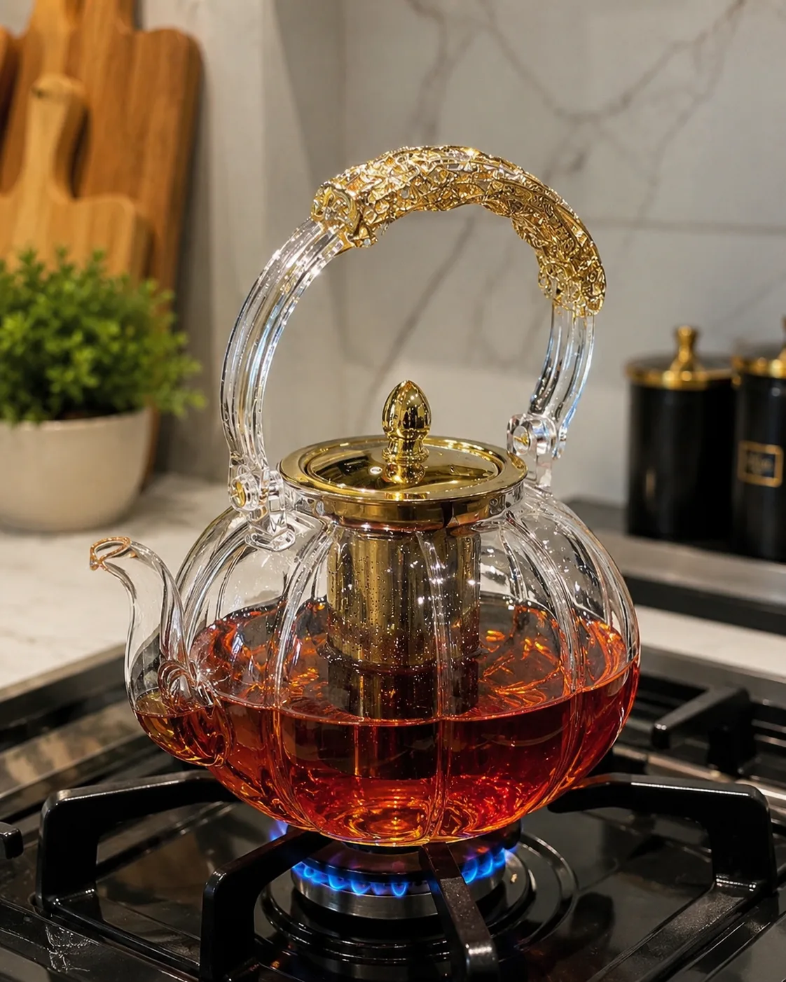 Borosilicate glass kettle 