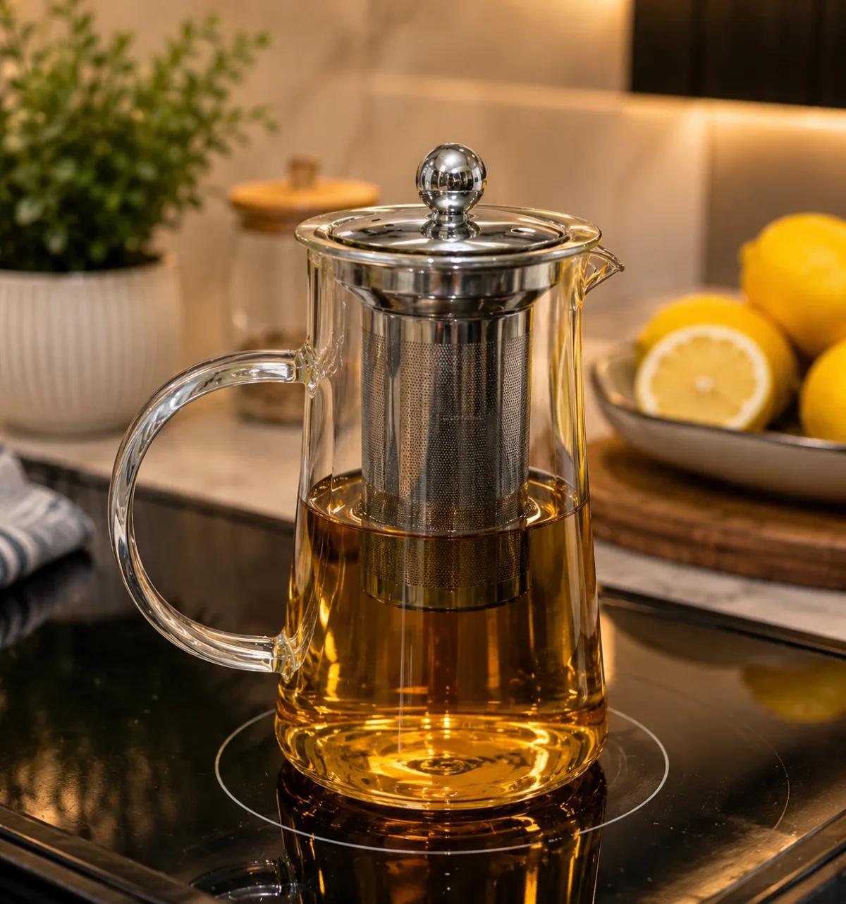 Borosilicate glass kettle