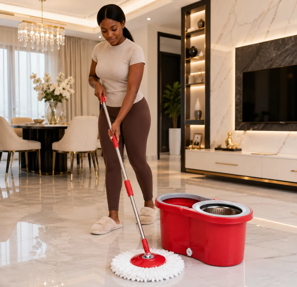 Spin rotating mop