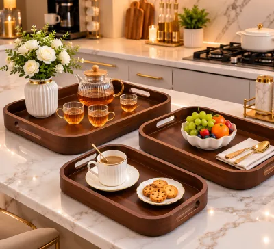 Bamboo tray set 