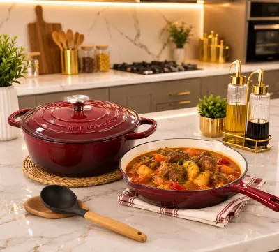 Enameled cast iron cookware 2set