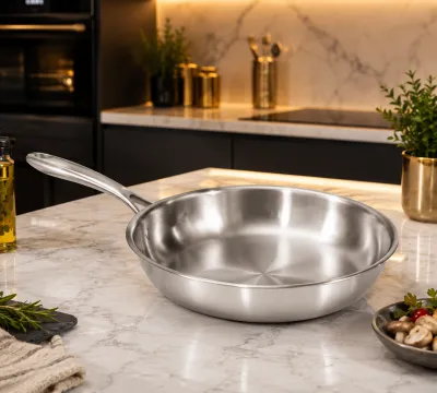 Stainless steel triply 30cm fry pan 