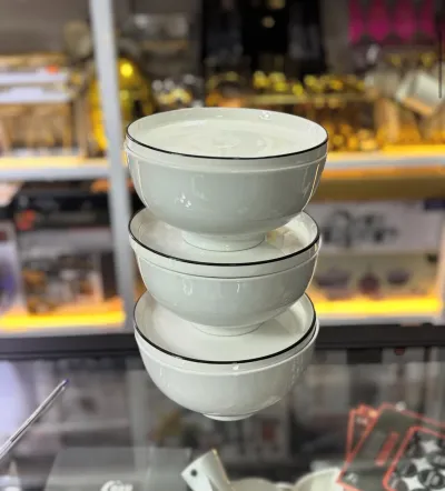Ceramic soup bowls with lid 3set
