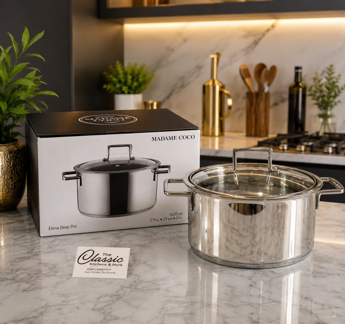 Madame Coco Stainless Steel Deep Pot 24cm