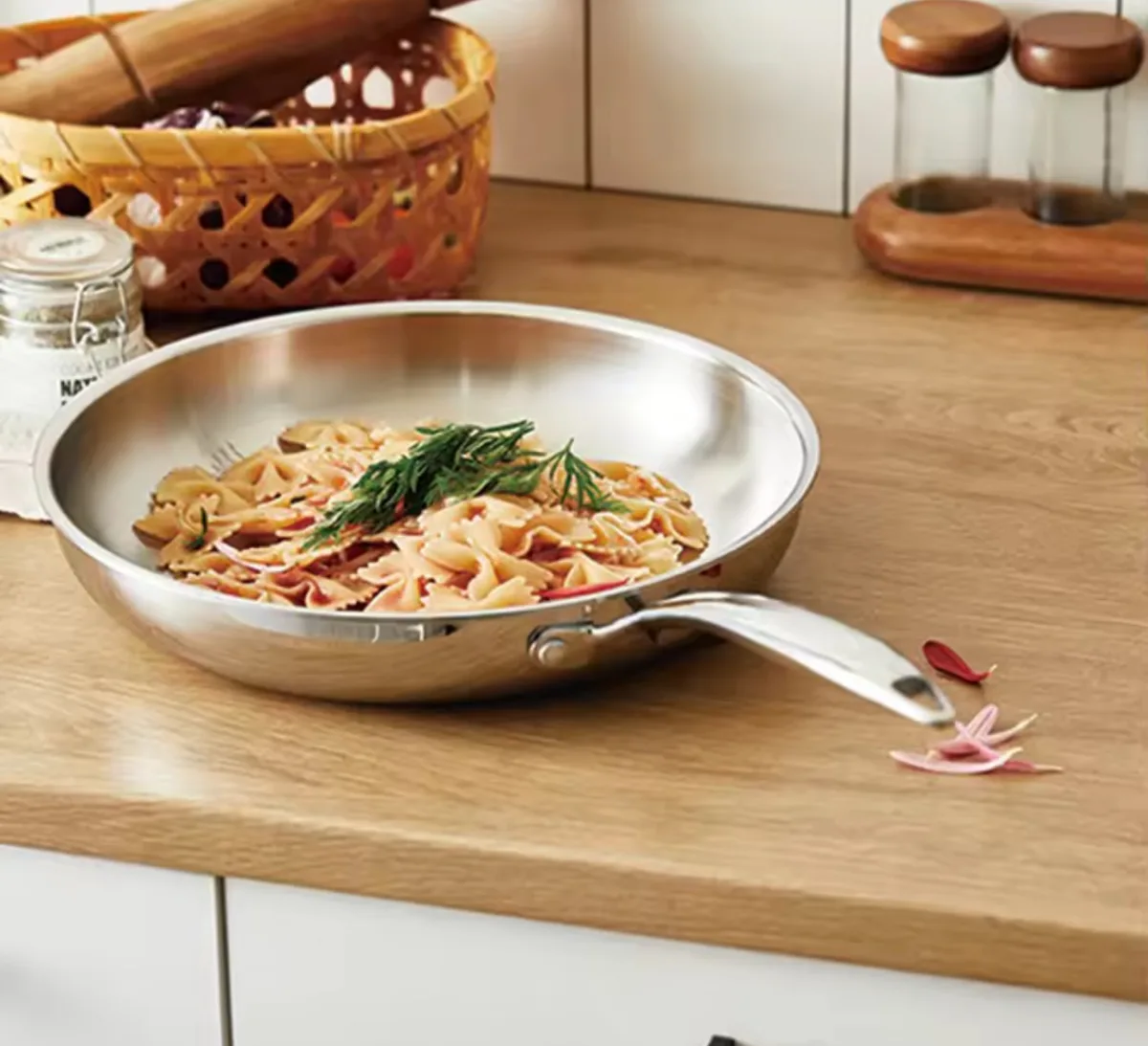 Stainless steel triply fry pan 26cm