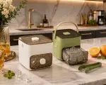 Ice cube storage with tong 