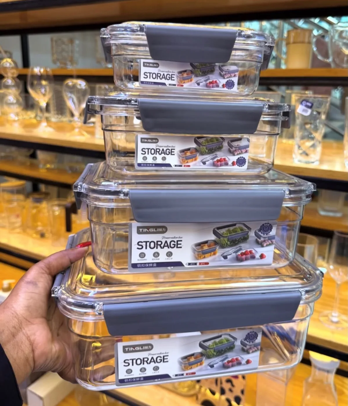 Acrylic Storage bowls 4set square 