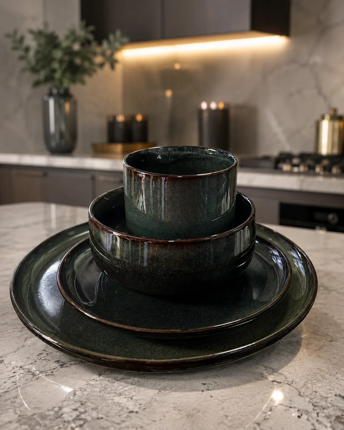 Glazed 4pcs dinner set