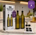 Oil dispenser set with labels
