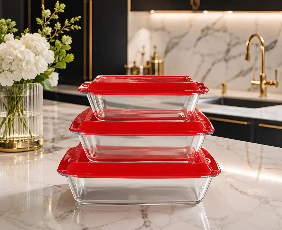 Borosilicate Pyrex glass set with lid
