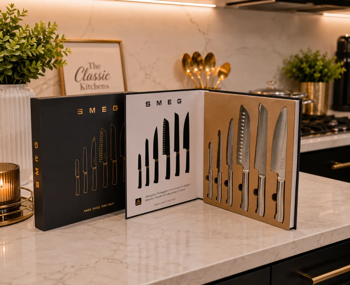 Smeg luxury stainless knives set 6pcs