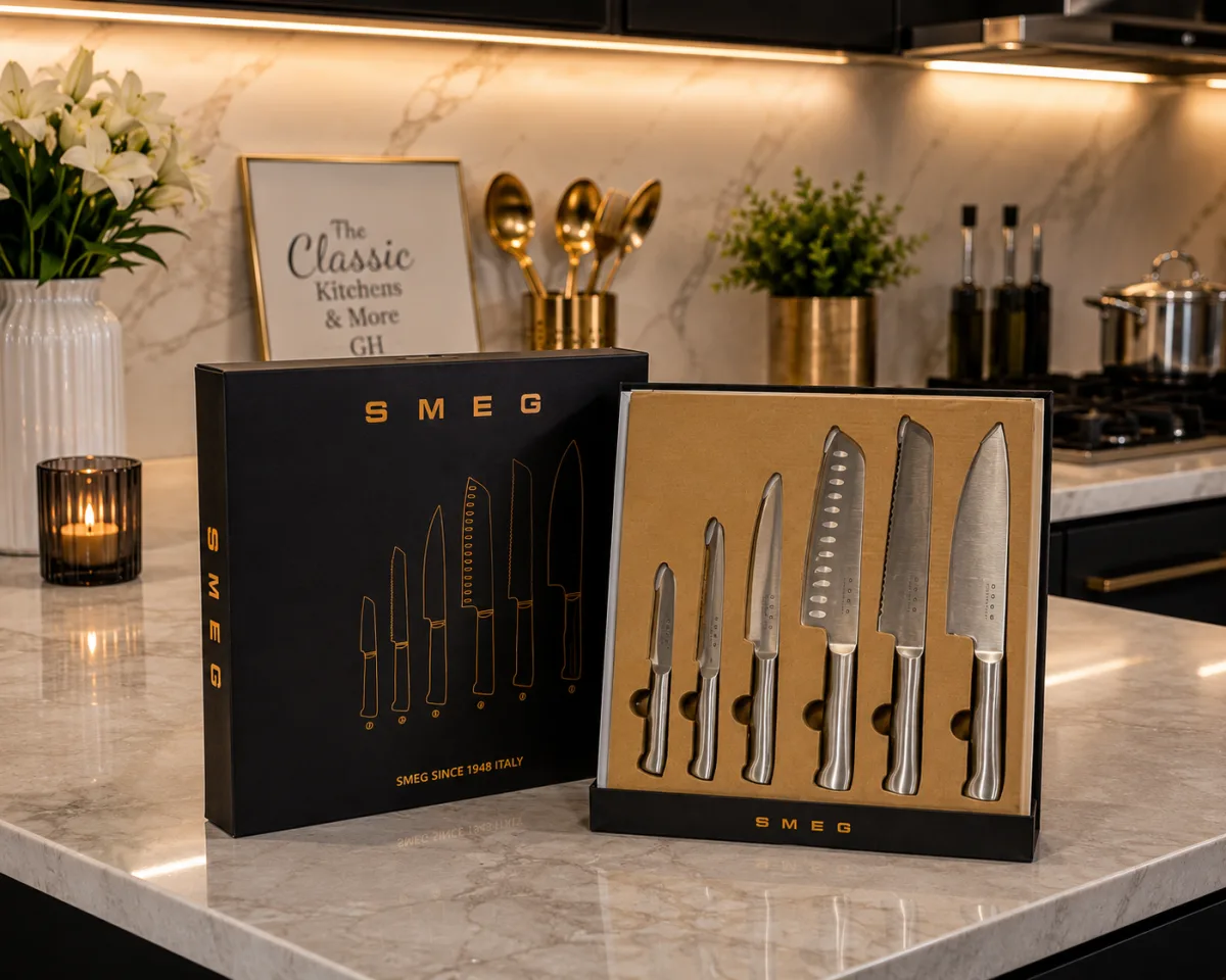 Smeg luxury stainless knives set 6pcs