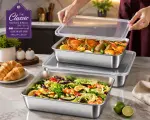 Stainless steel storage bowls with plastic lid 3set