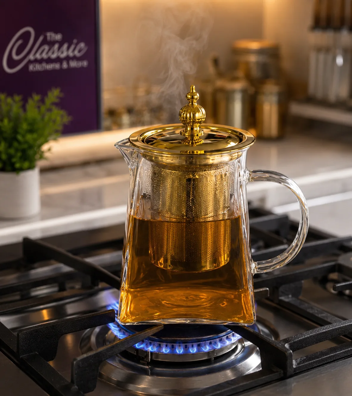 Stove top glass kettle