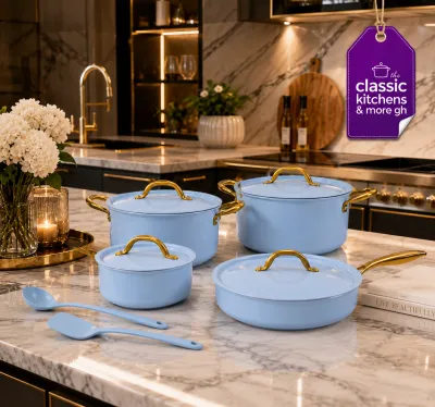 Nfse ceramic blue cookware set 