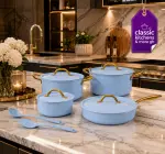Nfse ceramic blue cookware set 