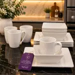 Square ceramic dinnerware set 12pcs