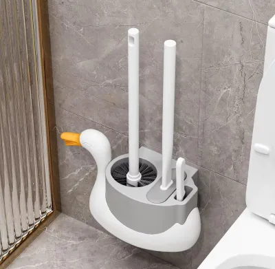 Adhesive toilet brush