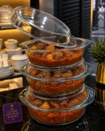Plain Pyrex glass with lid 3set