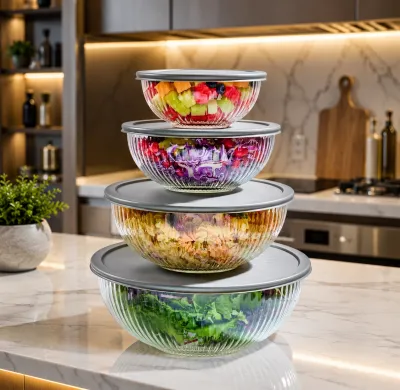 4pcs glass storage /mixing bowls