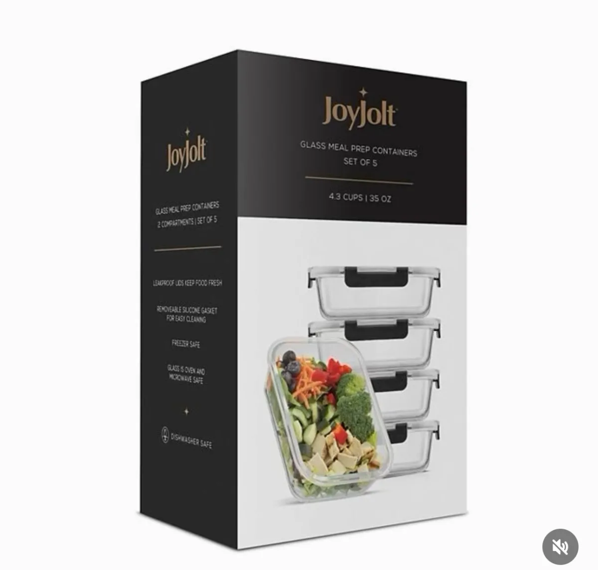 Joyjolt  airtight glass storage bowls 5set