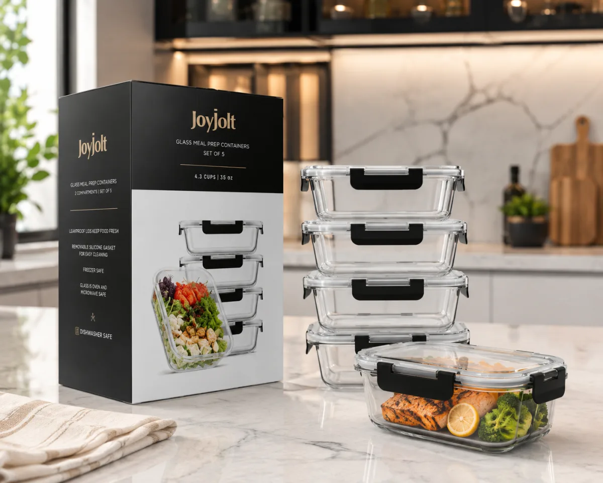 Joyjolt  airtight glass storage bowls 5set